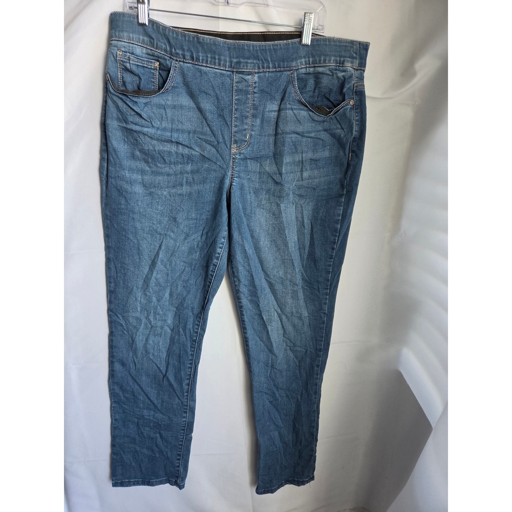 Croft & Barrow Jeans Women Blue Medium Wash Slim Mid Rise Straight